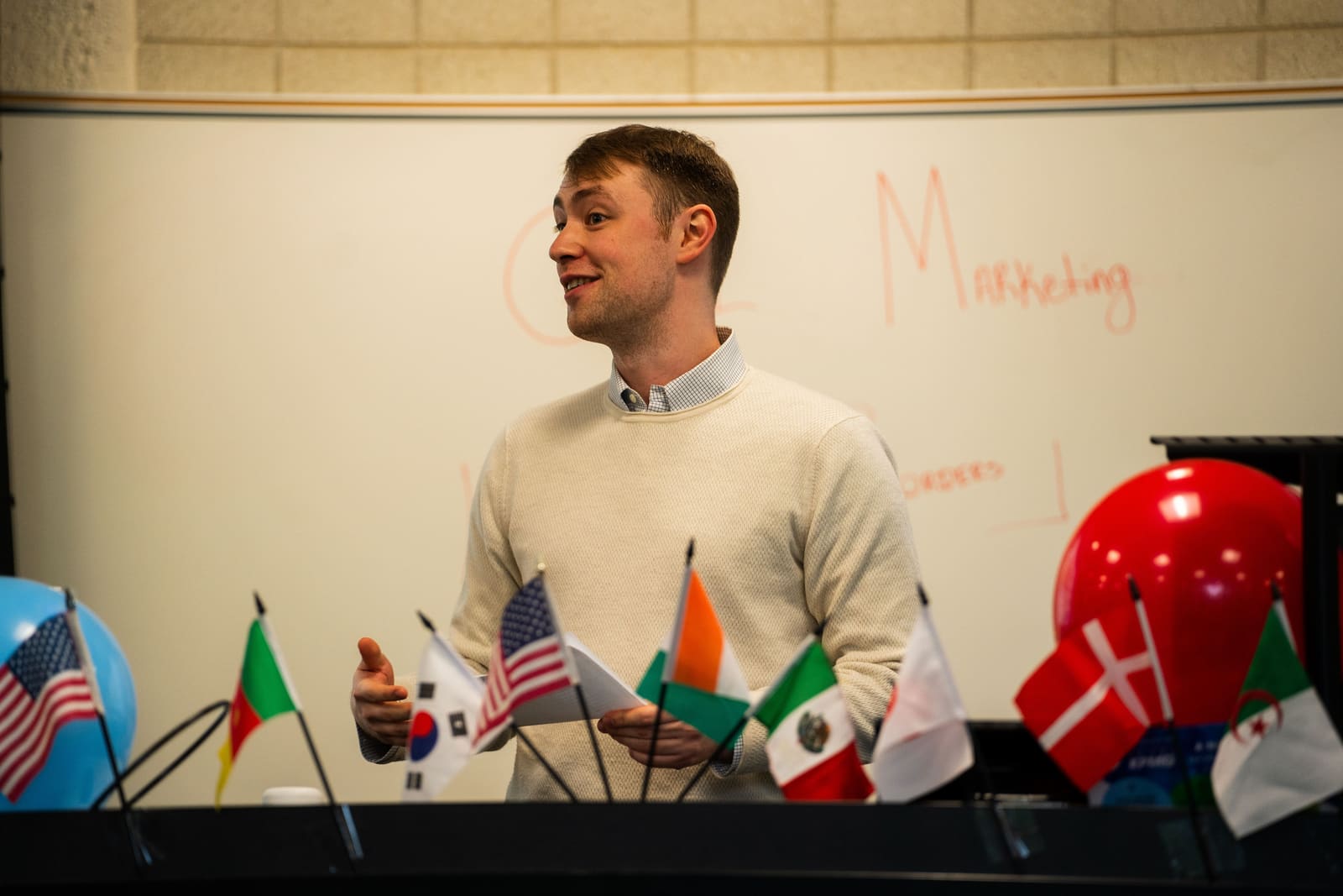 Grant Hauskins presenting at Beyond Borders: A Global Marketing Experience, UIC, April 2026